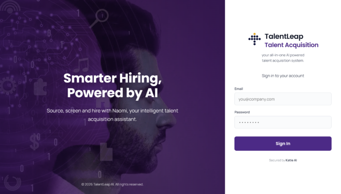 TalentLeap Talent Acquisition sign-in screen